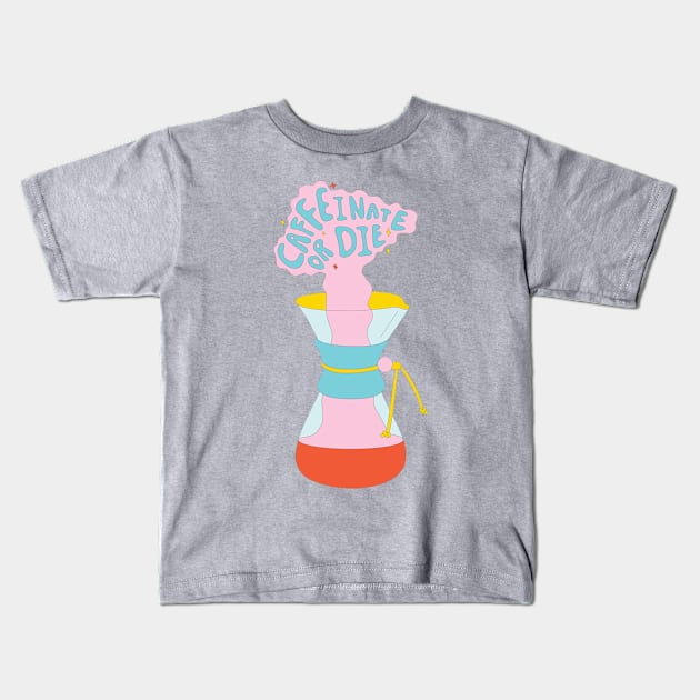 Caffeinate or Die Kids T-Shirt by Moon Ink Design